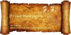 Fried Henrietta névjegykártya